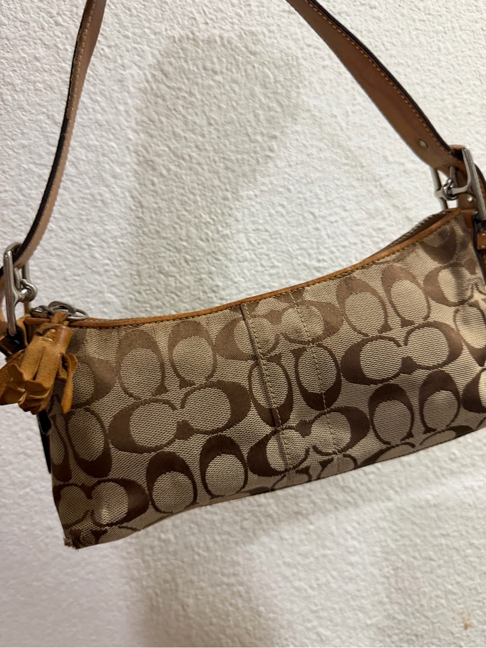 Coach Brown Signature Canvas Shoulder Bag